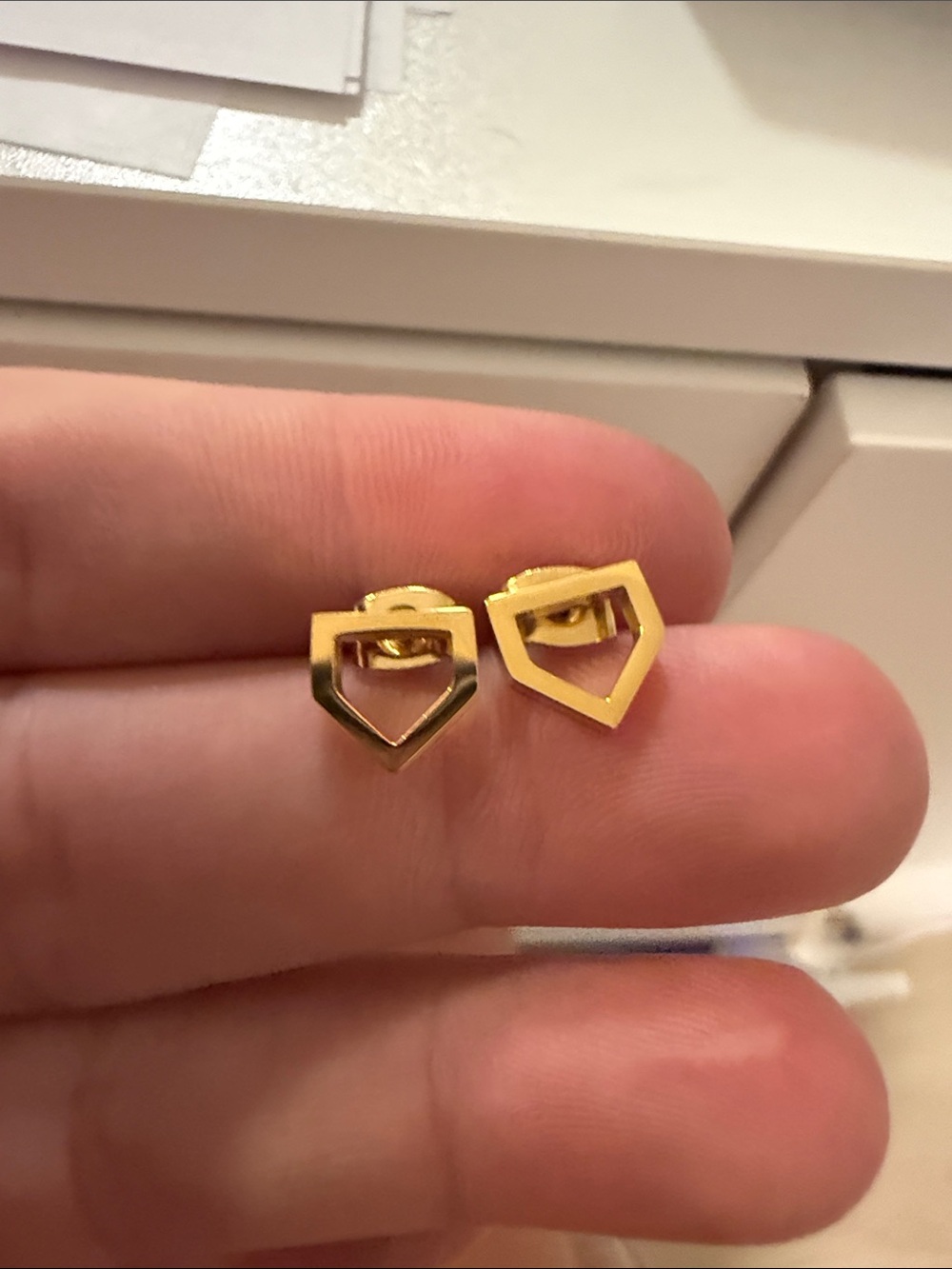 Minimalist Gold Geometric Stud Earrings for Women